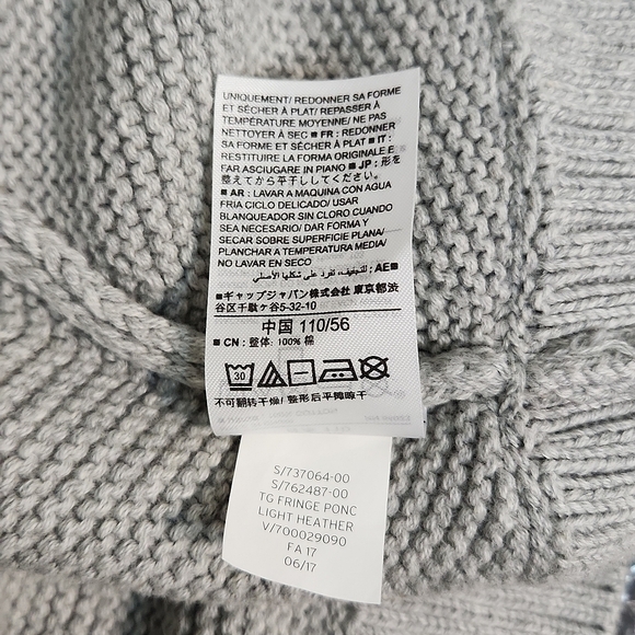Baby GAP Grey Hooded Poncho, Size 4 ~ EUC - Picture 6 of 6